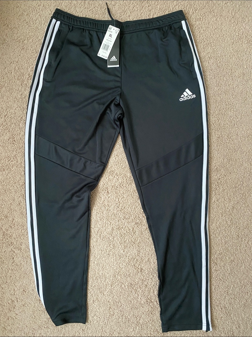 adidas Black Joggers with White Side Stripes